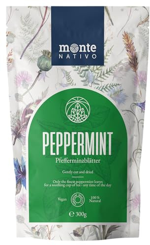Peppermint Tea Monte Nativo (300g) - Mint Tea Gently Cut and Dried - Aromatic and 100% Pure and Natural Loose Leaf Herbal Infusion Without Additives - Healthy and relaxing