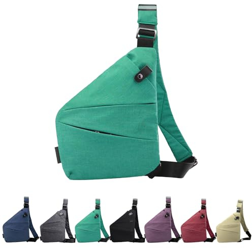 GDOKKNY Stöldskydd crossbody väska för kvinnor personlig flex resväska stöldsäker axelremsväska slunga bröstväska för män (svart), gRÖN