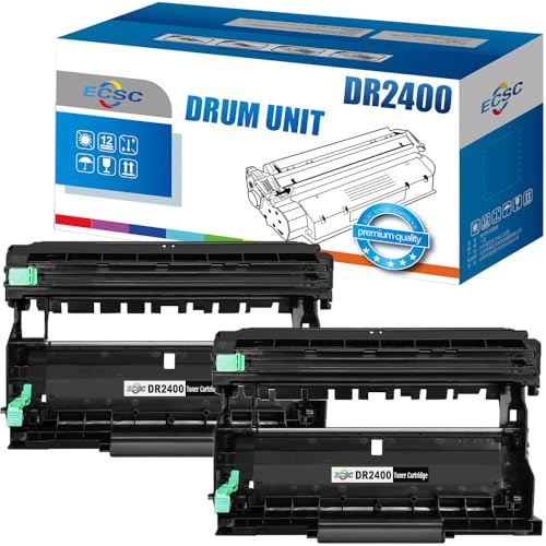 ECSC DR2400 Compatible Drum Unit Replacement for Brother MFC-L2710DN MFC-L2710DW MFC-L2712DN MFC-L2712DW MFC-L2730DW MFC-L2732DW MFC-L2735DW MFC-L2750DW (Black, 2-Pack)