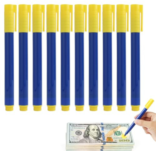 10 Pièces De Stylos De Test De Billets, Adaptés à La DéTection Des Contrefaçons En Euros, Dollars Et Livres, Permettant Un Contrôle Rapide Des Billets, Convenant à Un Usage Professionnel Et Personnel
