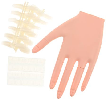 Ipetboom 1ensembles Main Entraînement Pour Ongles Acrylique De Mains De Mannequin Flexible Avec Pointes Pour Pratique De Manucure