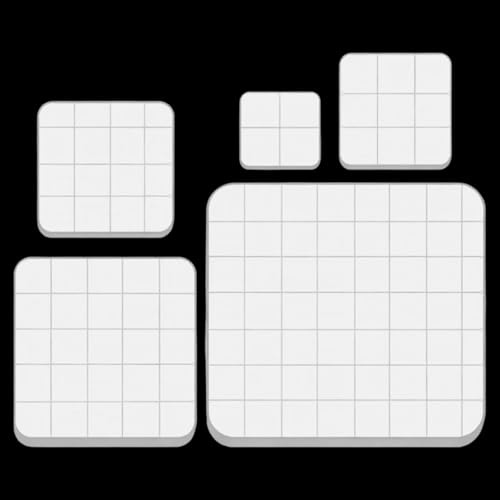 5 Pcs Acrylic Stamp Blocks with Grid Lines, Assorted Sizes Clear Stamping Blocks, Transparent Acrylic Blocks for DIY Crafts Scrapbooking Card Making
