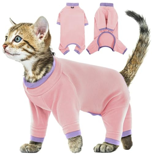 Kattbody med långa ben, kattjacka, vinter, katt, body, långärmad, ingen överdriven benvård, mer (ljusrosa, S)