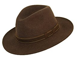 Scippis Paxton Wollfilzhut – handgefertigt in Ecuador – wasserabweisend & knautschbar – Herren Travellerhut aus 100% Wolle (DE/NL/SE/PL, Alphanumerisch, S, Braun Melange)