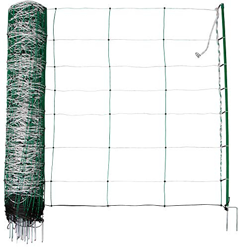 AKO Fencing TopLine Plus Net, Weidenetz, 50m Länge.108cm hoch, weiß/grün, Doppelspitze