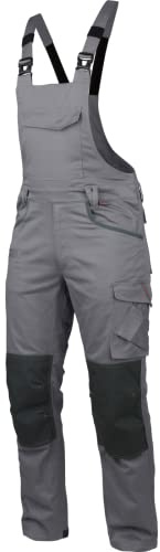 WÜRTH MODYF Arbeitslatzhose Stretch X - professionelle Arbeitshose für Herren - Latzhose mit Reißverschluss - in der Größe 44 in Grau