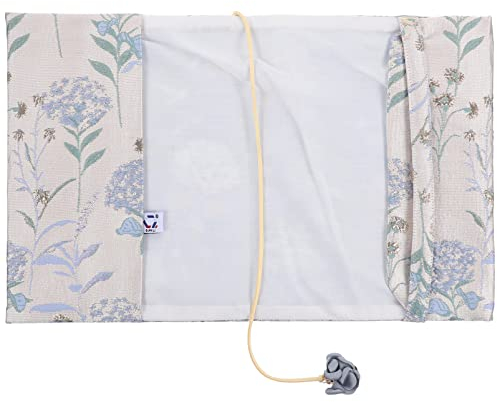 MAGICLULU A5-Buchhülle Buchhüllen Blüten Blumen Buchschutz Verstellbare Buchhülle Mit Quaste Himmelblaue Notizbuchhülle Für Hardcover-Taschenbuch Tagebuch