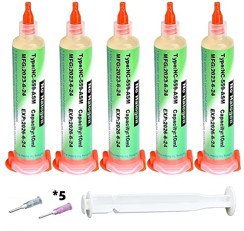 Solder Flux, 559 No Clean Soldering Flux Paste, Lead Free Rosin Flux,10cc Tacky Soldering Flux,Soldering Liquid Flux for Electronics,For BGA,SMD,USB Socket Repairing (50ml)