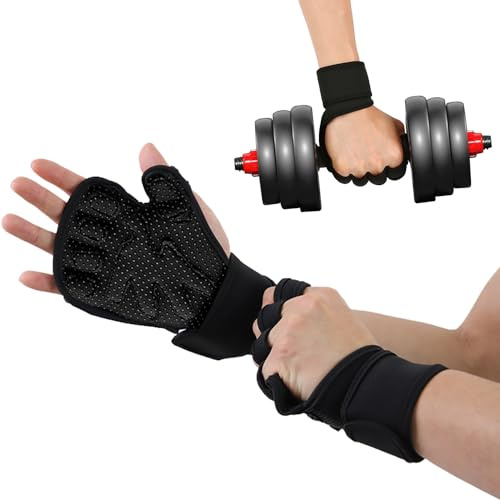 Favuit Fitness handskar med handledsstöd, träningshandskar män kvinnor sporthandskar fingerlös tyngdlyftning träningshandskar för styrketräning styrketräning armhävstång