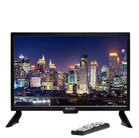 BLUGY TV Smart 23.8 LED HD, 12V, 1920x1080 píxeles, Travel TV Ideal para vehículos, caravanas, Camiones, Barco, Altavoz Integrado Disney+ Netflix Youtube [Clase de eficiencia energética D]