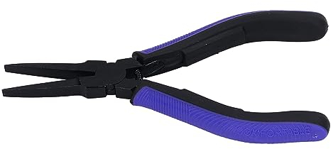 Marhynchus Flachzange, So Dünn Wie 0,6 Mm, die Breite Beträgt 4 Mm, Flachzange mit TPR-Griff aus Kohlenstoffstahlbacken, Schmuckzange