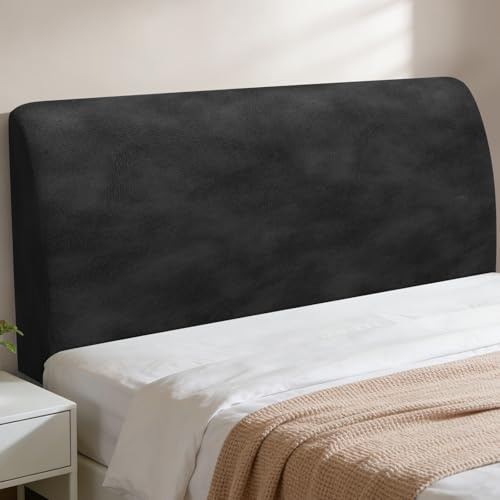 Yidaxing Copri Testiera Letto Matrimoniale, Copri Testata Letto Matrimoniale 180 Copritestata x Letto Matrimoniale per la Decorazione Della Camera da Letto (Pile Nero Volpe Argentata)
