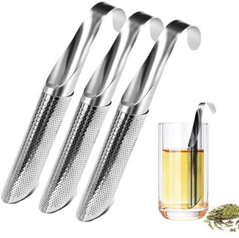 3 Pack Tea Infuser, Tea Strainer with Extra Fine Mesh for Loose Tea Leaf, Long Handle Stainless Steel Tea Strainer for Leaf Tea, Coffee, Spices, Seasonings