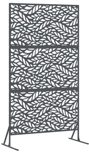 vidaXL Sichtschutz Anthrazit 100 x 50 x 180 cm Stahl, Moderner Sichtschutz für Garten und Terrasse, Outdoor Raumteiler, rechteckiges Stahlpaneel