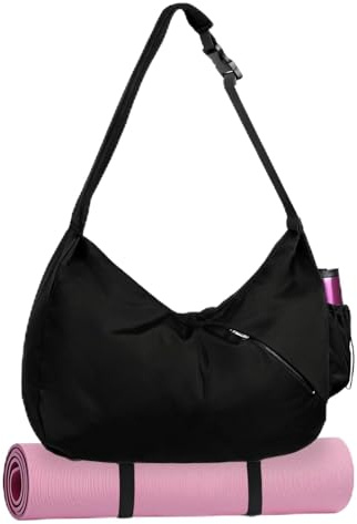 Women Yoga Mat Gym Bag with Hidden Strap, Yoga Mat Holder with Shoe Compartment & Wet Pocket - Travel Dance Weekender Tote