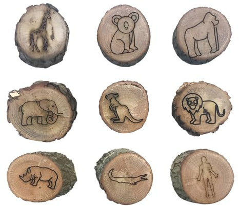 Generico Avec Empreintes de Pattes d'Animaux - Ensemble de Mini Artisanat en Bois, Outils d'Empreintes artistiques | Kit de Scrapbooking fait à la main pour garçons et filles, journaux de dessin