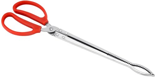 Reptile Feeding Tongs - Stainless Steel 15 Inch Anti Skid Holder, Worm Feeding Tool | Aquarium and Terrarium Accessory, Durablle Pet Tong Instrument for Snakes Lizards Turtles Exotic Animals