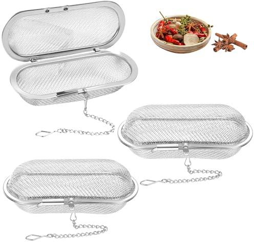 VGECEE 3 Pezzi Infusore per tè, colino da tè in Acciaio Inossidabile 304 Filtro a Maglia Fine con Catena Infusore per Tisane Infusore a Sfera da tè per tè Sfuso Tisane Spezie Condimenti