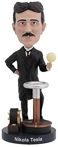 Royal Bobbles Nikola Tesla Bobblehead, Premium Polyresin Lifelike Figure, Unique Serial Number, Exquisite Detail