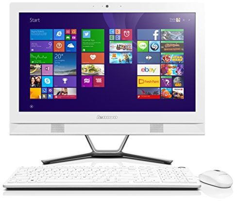 Lenovo C40 21.5-Inch HD All-in-One Desktop PC (Intel Pentium 3805U 1.9 GHz, 4 GB RAM, 1 TB HDD, DVD-RW, WLAN, Bluetooth, Camera, Integrated Graphics) - White with Free Windows 10 Upgrade