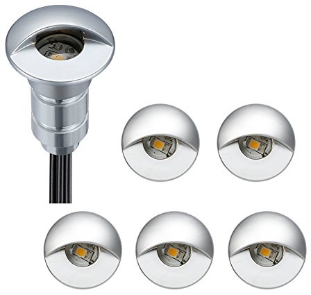 SUBOSI FVTLED LED Einbaustrahler aussen 0.6W Ø26mm IP65 DC12V Treppen Bodeneinbauleuchten Aussen Wasserdicht Einbaustrahler Terrasse (Warm Weiß, 6er-set)