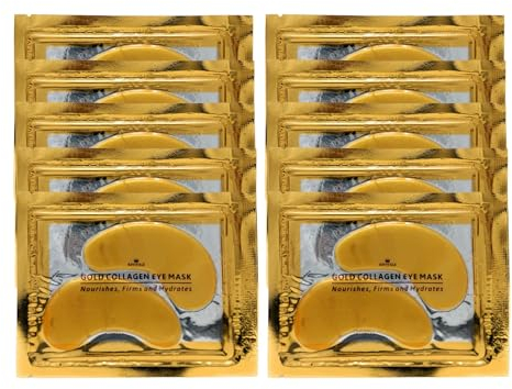 Revitale 24k Gold Under Eye Collagen Patches, Reduce Puffy Eyes & Dark Circles, Illuminate Tired Eye Masks - Firms, Brightens, Energises (Packets - 10 Pair)