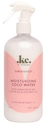 KeraCare Coconut Water - 16 oz - Light Hair Refresher Spray - Moisturizing and Hydrating - with Jamaican Black Castor Oil and Coconut Oil