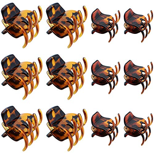 12 Pièces Griffe de Cheveux Cheveux en Plastique Femme Pinces Petite et Moyenne Taille Utilisé pour les Cheveux épais des Femmes et des Filles