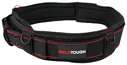 MELOTOUGH Ceinture à outils rembourrée avec anneau en D pour homme, construction solide et durable, double boucle à rouleau en métal, taille réglable, rembourrage en mousse confortable de 112 à 150 cm
