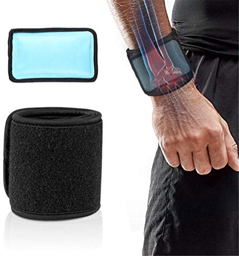 Cold Gel Pack, Reusable Gel Ice Pack Flexible Cold Compress Pack, Hand Wrist Support Strap Ice Pack for Sports Wrist Elbow Foot Arch Ankle