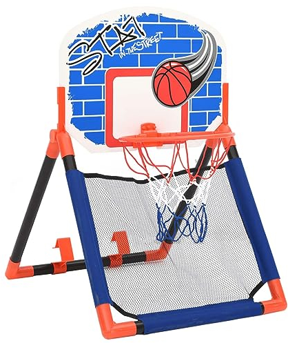 vidaXL Kinder Basketball Set Multifunktional für Boden Wand Tür Mini Basketballkorb Miniboard Basketballnetz mit Ball Kinderspielzeug