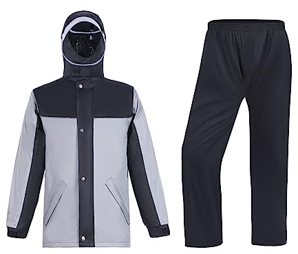 Ynport Crefreak Trajes de lluvia Impermeables Para Hombres Trabajo al Aire libre Chaqueta de lluvia y Pantalón Unisex Ropa de lluvia con Capucha Para Todos los Deportes Granja Pesca Motocicleta