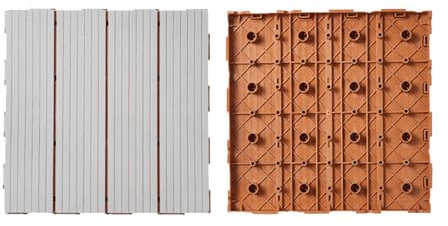 Dalles de Jardin Clipsables en PP, Dalles de Terrasse Découpables pour Jardin Balcon Terrasse Revêtement de Sol Extérieur Multicolore 30 x 30 cm 1㎡ Beige 22pcs