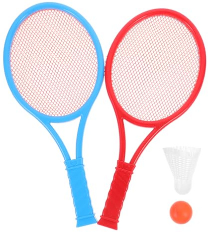 Decomelody Juego De Raquetas De Tenis De PláStico para NiñOs con 2 Pelotas De Colores Aleatorios Accesorio Deportivo para Ejercicio Al Aire Libre TamañO PequeñO FáCil De Agarrar para Principiantes