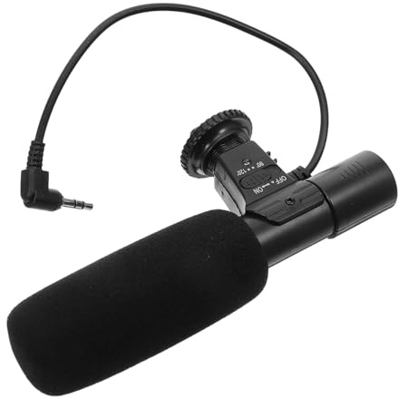 BAZEITFLOW 1pezzi Microfono per Dslr e Videocamere Microfono Esterno per Registrazione Audio Chiara su Smartphone e Tablet Montaggio e Angolo di Ripresa