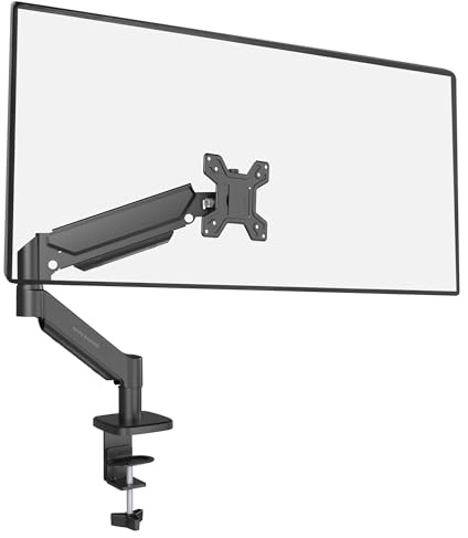 Mars Gaming MARM-PRO1, Support de Moniteur avec Ressort à Gaz pour Écrans jusqu'à 32”, Mouvement Articulé 360° et Réglable en Hauteur, Compatible avec VESA 75x75 et 100x100, Noir