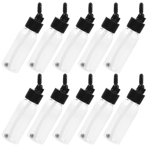 Healeved Set da 10 Bottiglie di Vernice per Aerografo 60 Ml in Plastica con Adattatore e Guarnizione Antiperdite Flaconi Ricaricabili per Pittura Modelli e Uso Professionale in Viaggio