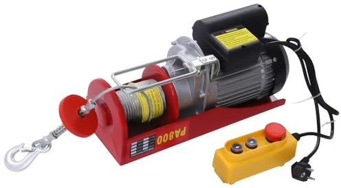 Montacargas eléctrico Polipasto Eléctrico Grúa de polea de elevación de 1300W, cabrestante de Motor eléctrico de 400-800kg para elevación de Cable con interruptor de emergencia de Cable