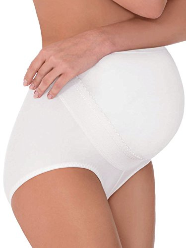 Lady Bella Lingerie Mamma Mia P0226 Guaina Gravidanza in Cotone Elasticizzato Made in Italy Pancera Gestante Contenitiva con Fascia di Sostegno su Pancia e Supporto Lombare (4, Bianco) by