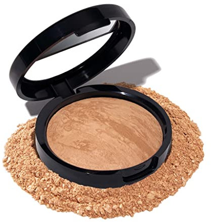 LAURA GELLER NEW YORK Award-Winning Baked Balance-n-Brighten Color Correcting Powder Foundation - Golden Medium - Buildable Light to Medium Coverage - Demi-Matte Natural Finish