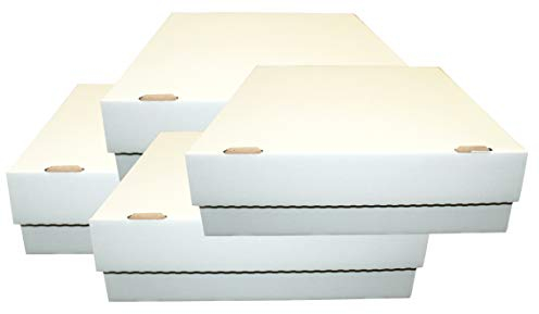 CAGO 4 Riesen Deck-Boxen - Aufbewahrung (weiß) für je 4000 Karten (Magic/Pokemon/YuGiOh Karten) + Collect-it Hüllen
