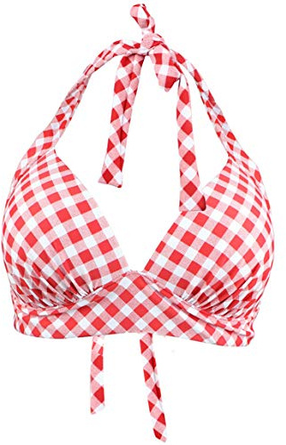 Viloree Vintage 1950-tals Rockabilly dam bikini överdelar Push Up neckholder bygellos