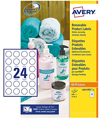 Avery Etiketten, rund, ablösbar