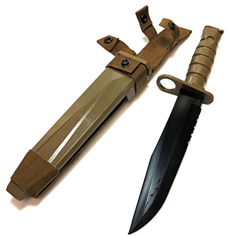 Airsoft Parts CYMA Soft Rubber Plastic M10 Knife(Non-Sharp Fake Knife) with Sheath Tan Brown