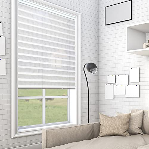 MADECOSTORE Tenda avvolgibile per giorno notte Duo, con cassetto, gamma Must, colore: bianco, dimensioni: 60 x 250 cm