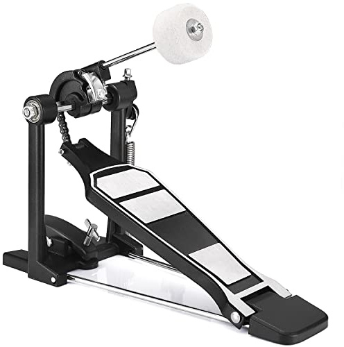 Facmogu Single Kick Bass Drum Pedal, Kick Drum Pedal mit Classic Felt Beater Stick & Key für Foot Percussion Set Instrument, Single-Chain Heavy-duty für Anfänger & Pro Drummers