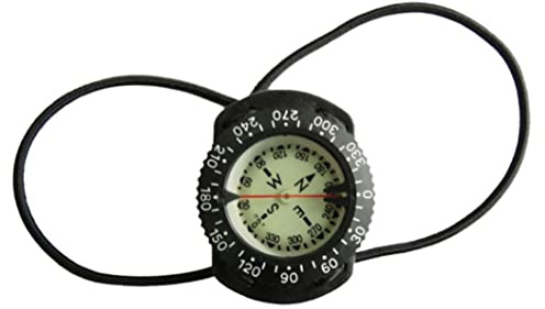 Dive Compass Scuba Wrist Compass Waterproof Diving Compass Underwater Navigation Compass with Bungee Scuba Diving Equipment