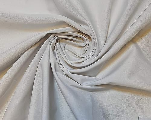 Plain Silver Grey Polycotton Fabric for Dressmaking, Art & Craft, Sewing, Quilting | 45'' - 115 cm Wide| Precut Length 5m