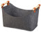 Cesta per Legna da Interno,Cestino In Feltro Con Manico,Borsa Pieghevole in Feltro,Cesto Portalegna da Interno per Legno, Giornali, Legna da Ardere, Vestiti(Grigio scuro)