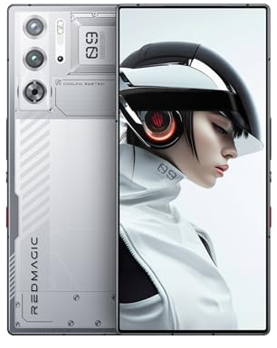 REDMAGIC 9 Pro 120Hz Gaming Handy, 5G Android Smartphone, 16GB RAM+512GB ROM, Snapdragon 8 Gen 3, 6.8 AMOLED Full Bildschirm, FHD+ Gaming Telefon, 50MP Kamera, 80W Ladegerät, Dual-SIM Silber